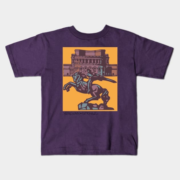 Yerevan - Sasuntsi Davit and Opera Kids T-Shirt by armeniapedia